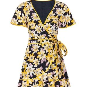 Cinq a Sept floral silk short wrap dress